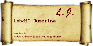Lebó Jusztina névjegykártya